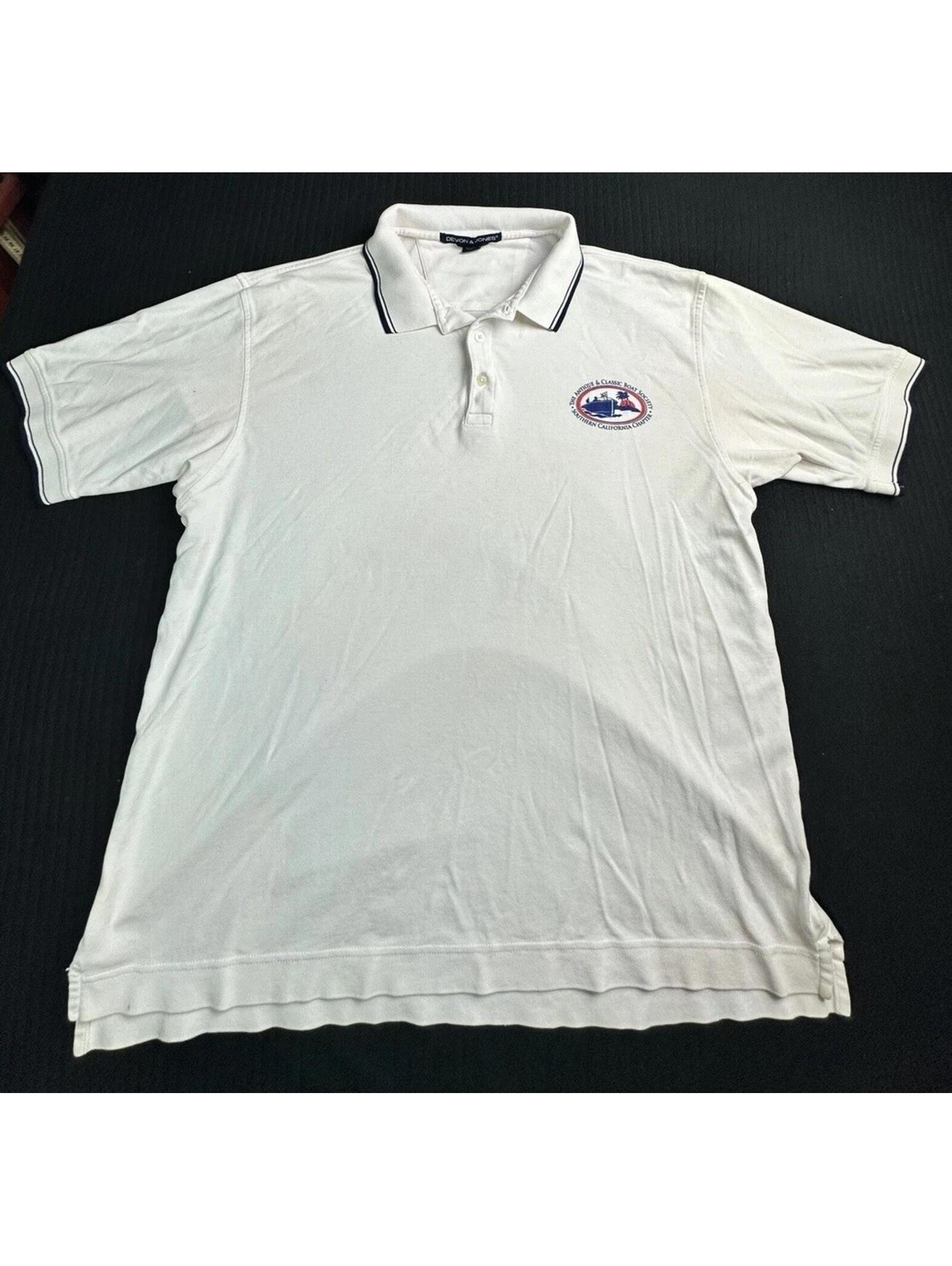 Vintage Devon & Jones Polo Shirt Xl Pima Cotton White